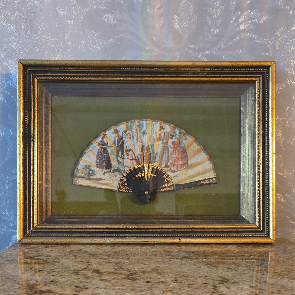 Antique Framed Victorian Hand Fan